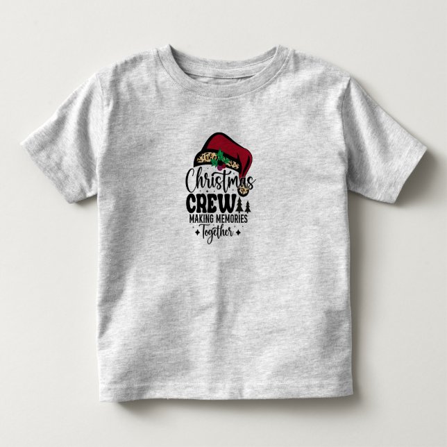 Santa Hat Christmas Crew Matching Family Kleinkind T-shirt (Vorderseite)