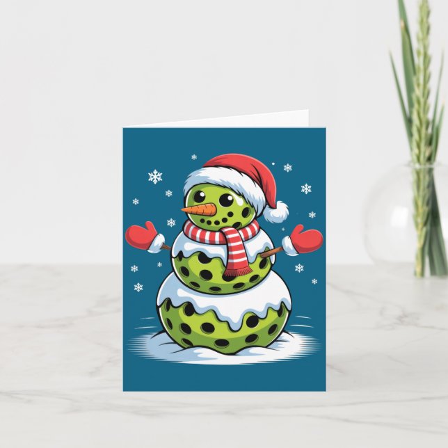 Santa Hat Ckleball Snowman Christmas Men Women Kid Karte (Vorderseite)