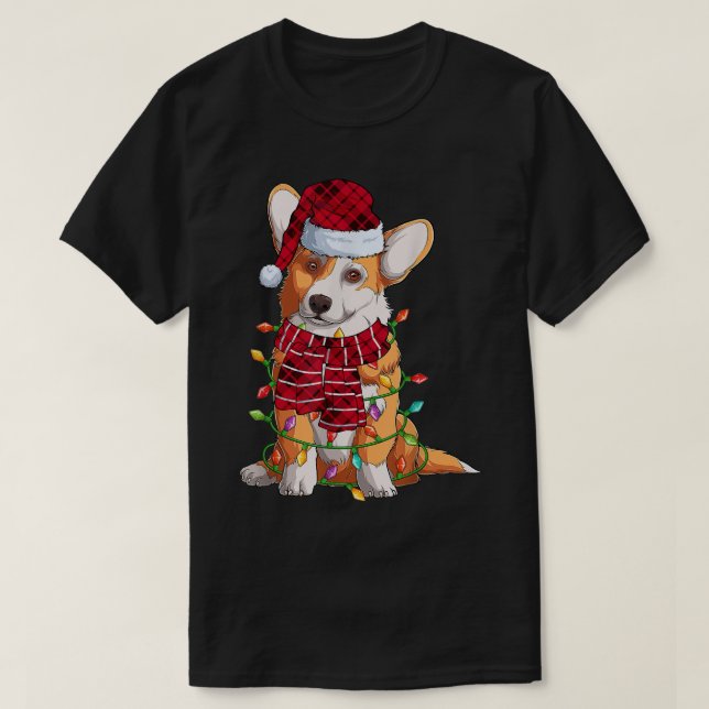 Santa Hat Corgi Dog Christmas Pajamas Xmas PJ Men  T-Shirt (Design vorne)