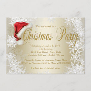 Santa Hat Corporate Christmas Party Invitations