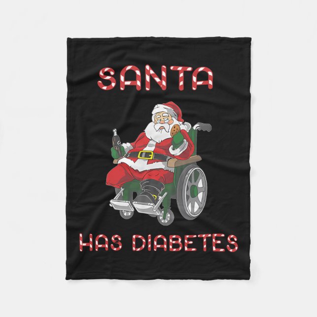 Santa hat Diabetes Weihnachten Fleecedecke (Vorderseite)