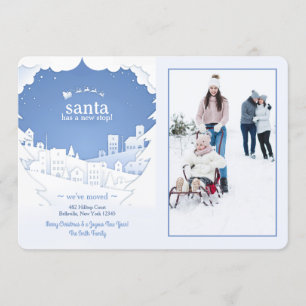 Santa hat eine neue Stopp Holiday Foto-Karte Einladung