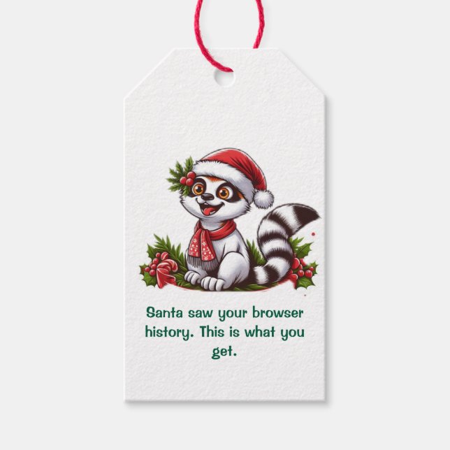 Santa hat Ihren Browser-Verlauf gesehen Geschenkanhänger (Vorderseite)