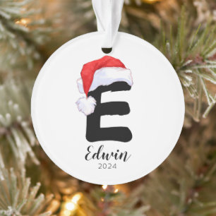 Santa Hat Lettre simple personnalisable E Noël