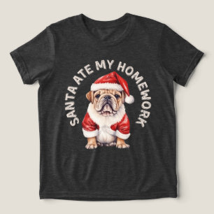 Santa hat meine Hausaufgaben gefressen Tri-Blend Shirt