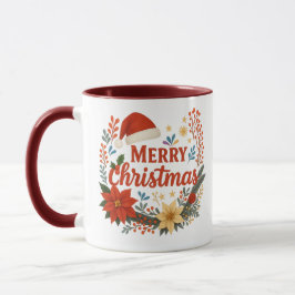 Santa Hat Merry Christmas Coffee Mug Tasse