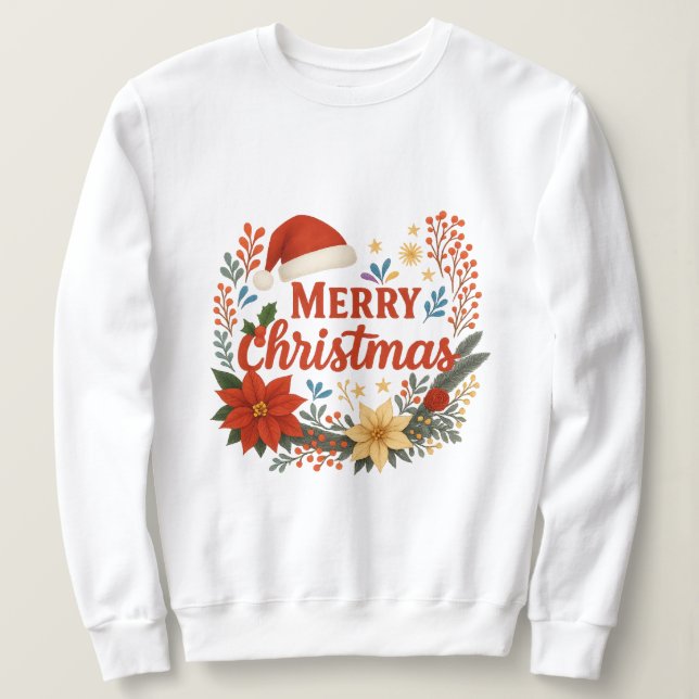 Santa Hat Merry Christmas Sweatshirt (Design vorne)