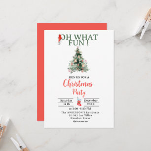 Santa Hat Oh Quel Amusant Noël Fête Invitation