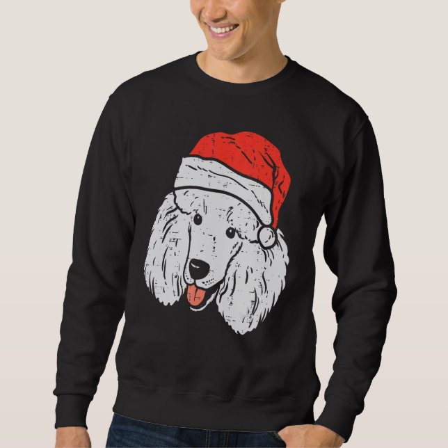 Santa Hat Poodle Christmas Xmas Dog  Owner Men Wom Sweatshirt (Vorderseite)