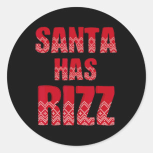 Santa hat Rizz - Lustiger Gen-Alpha-Slang-Weihnach Runder Aufkleber