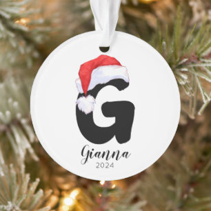 Santa Hat Simple Personnalisable Lettre G Noël