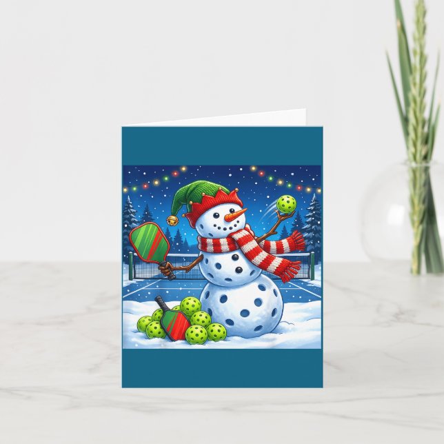 Santa Hat Snowman Xmas Funny Ckleball Christmas  Karte (Vorderseite)