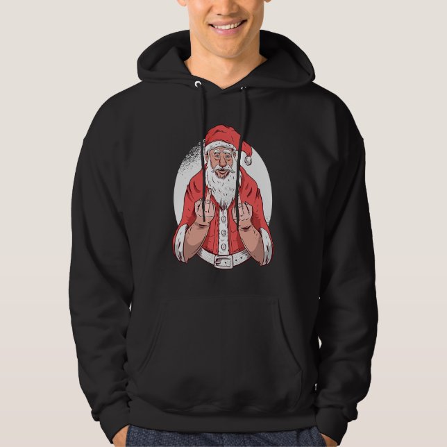 Santa Hates You  Christmas Hoodie (Vorderseite)