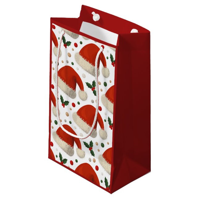 Santa Hats Kleine Geschenktüte (Vorderseite Schrägansicht)