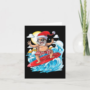 Santa Hawaiian Surfing T Shirt Weihnachtssommer Su Karte