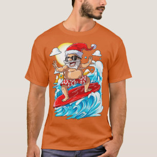 Santa Hawaiian Surfing Weihnachtssurf Hawai T-Shirt