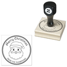 Santa Head Line Art Illustration mit benutzerdefin Gummistempel