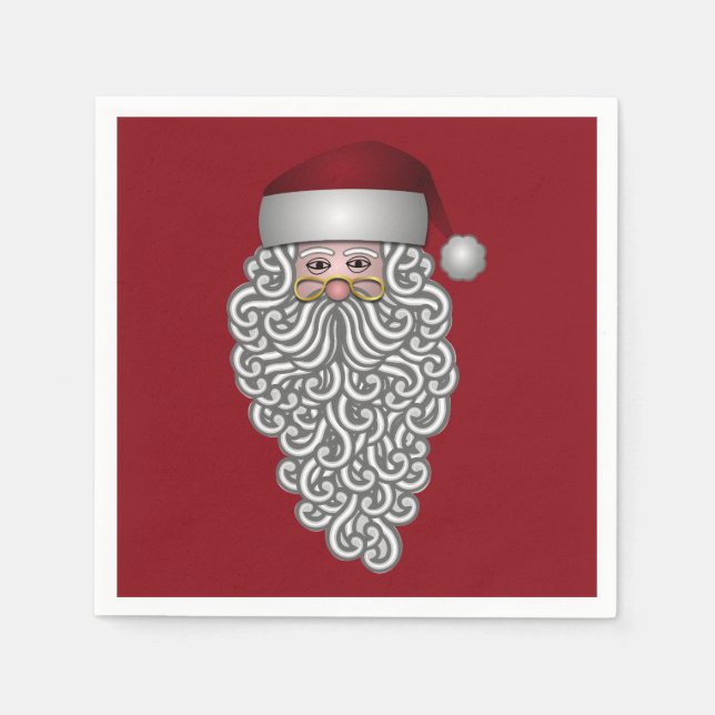 Santa Head mit Curry Bart Red Serviette (Vorderseite)