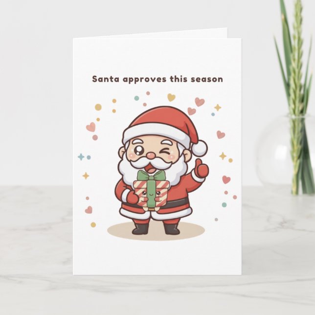 Santa heißt diese Saison gut – Süße Puchi Dōshi Sa Karte (Vorderseite)