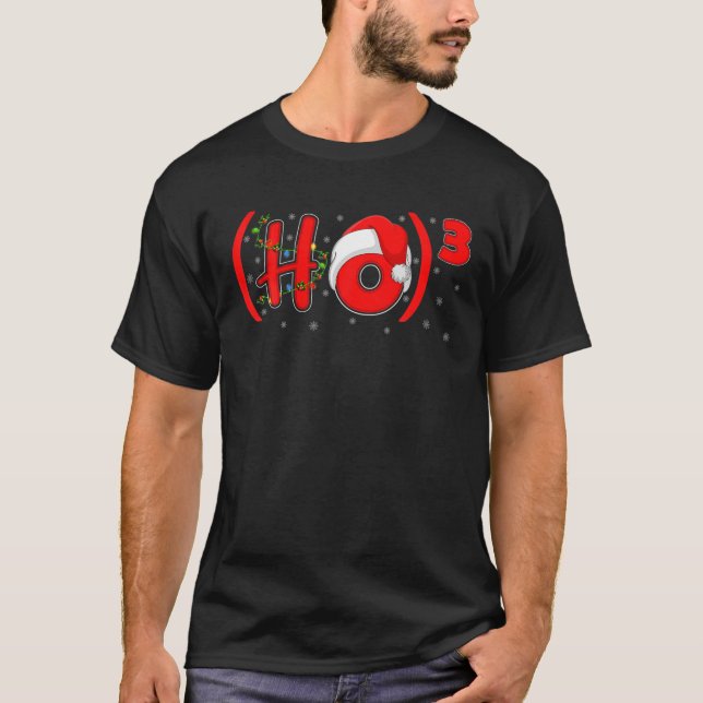 Santa HO HO3 Leuchtender Mathematiklehrer Weihnach T-Shirt (Vorderseite)