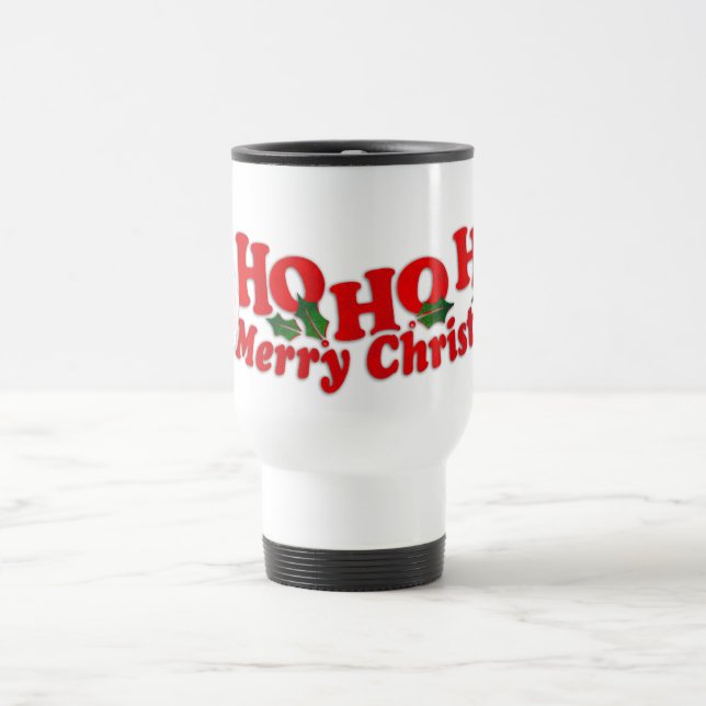 Santa "Ho Ho Ho Frohe Weihnachten" Reisetuch Reisebecher (Mittel)