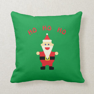 Santa Ho Ho Ho Fun Niedliche Weihnachten Grün Rot Kissen
