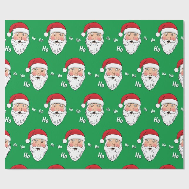 Santa (Ho, Ho, Ho) Geschenkpapier (Flach)