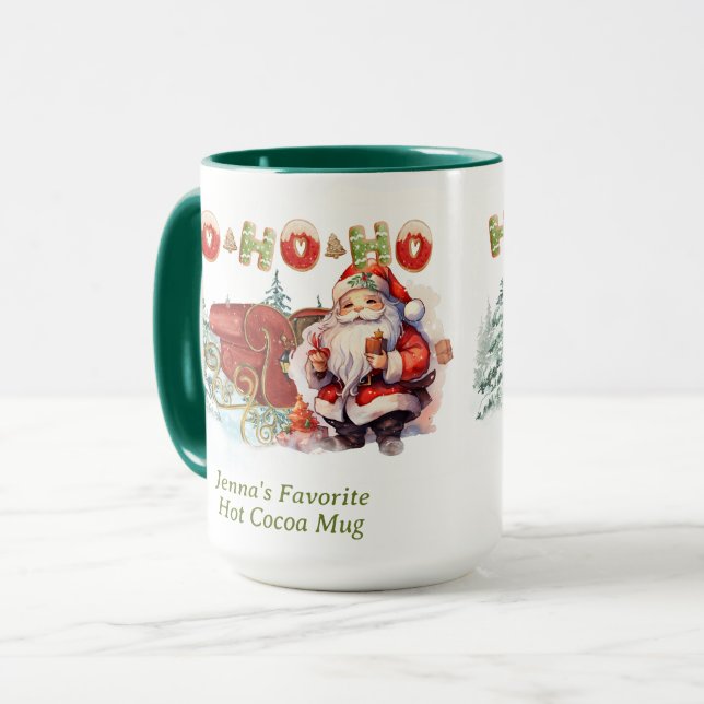 Santa Ho-Ho-Ho Personalisiert-Kaffee-Tasse Tasse (Vorderseite Links)