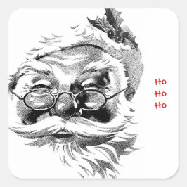 Santa Ho Ho Ho Quadratischer Aufkleber
