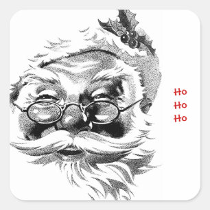 Santa Ho Ho Ho Quadratischer Aufkleber