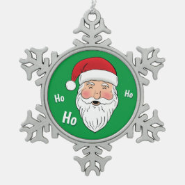 Santa (Ho, Ho, Ho) Schneeflocken Zinn-Ornament