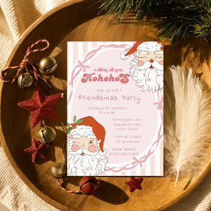 Santa Ho Ho Hos Funny Friendsmas Weihnachtsfeierta Einladung