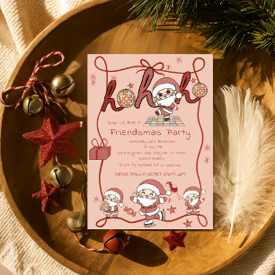 Santa Ho Ho Hos Funny Friendsmas Weihnachtsfeierta Einladung