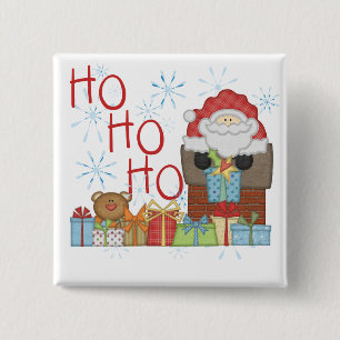 Santa Ho Ho Tshirts und Geschenke Button
