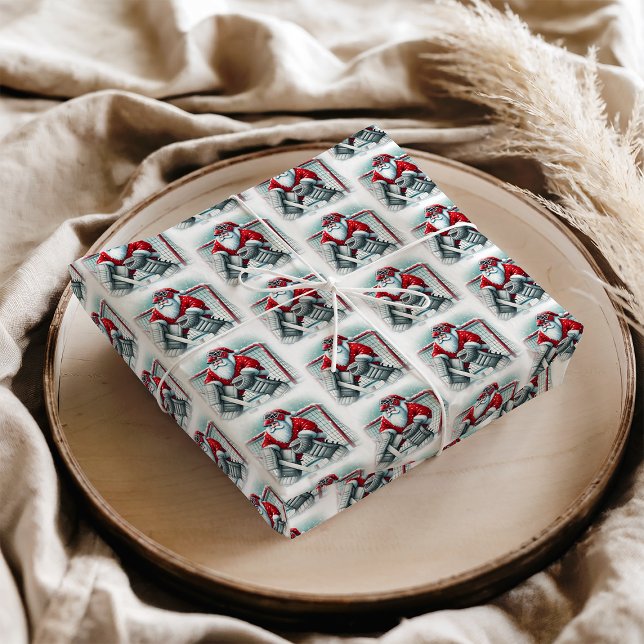 Santa Hockey Goalie Christmas Seidenpapier (Santa Hockey Goalie Christmas Tissue Paper
#hockeylover)
