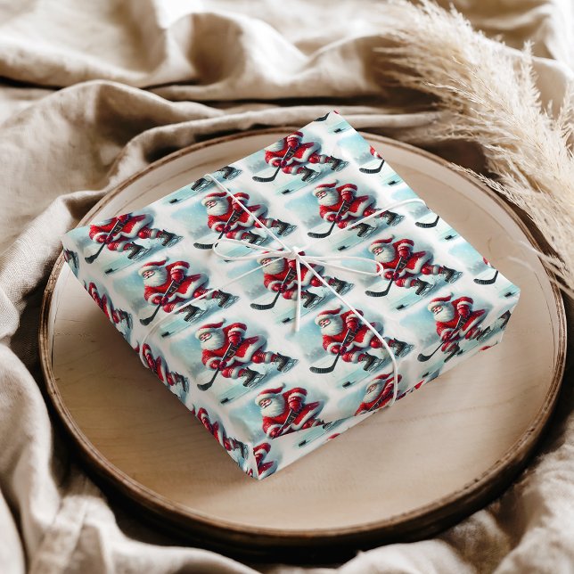 Santa Hockey Player Christmas Tissue Paper Seidenpapier (Santa Hockey Player Christmas Tissue Paper)