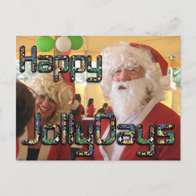 Santa hogebuo Happy Jollydays Feiertagspostkarte (Vorderseite)