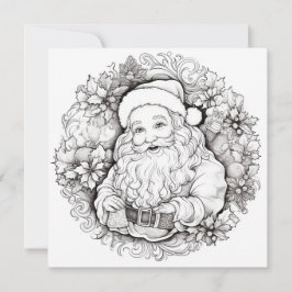 Santa Holy Poinsettia Kätzchen Weihnachtsfarben Feiertagskarte