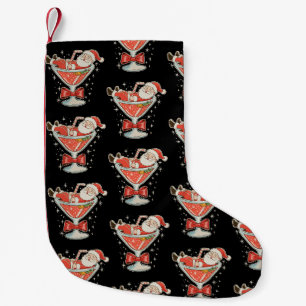 Santa Hot Mess Martini Glas Weihnachten Xmas Kleiner Weihnachtsstrumpf