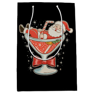 Santa Hot Mess Martini Glas Weihnachten Xmas Mittlere Geschenktüte