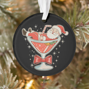 Santa Hot Mess Martini Glas Weihnachten Xmas Ornament