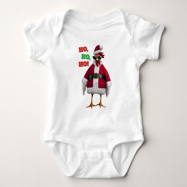 Santa Huhn Baby Strampler (Vorderseite)