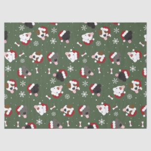Santa Hunde auf Grün Seidenpapier