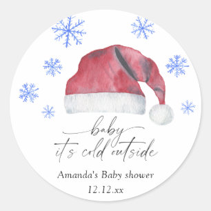 Santa Hut - Baby, es ist kalt draußen Runder Aufkleber