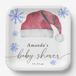 Santa Hut - Babyparty Pappteller