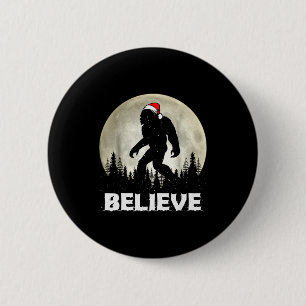 Santa Hut Bigfoot Glaub Weihnachtsbeleuchtung Rock Button