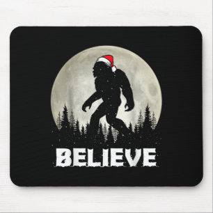 Santa Hut Bigfoot Glaub Weihnachtsbeleuchtung Rock Mousepad