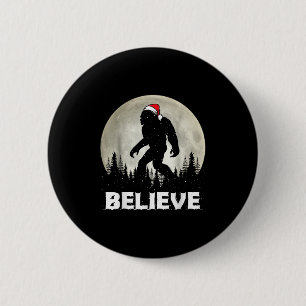 Santa Hut Bigfoot Glaubt Weihnachtsbeleuchtung Roc Button