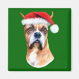 Santa-Hut-Boxer Magnet