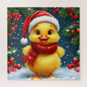 Santa Hut Enten Puzzle Für Kinder Und Weihnachtssp